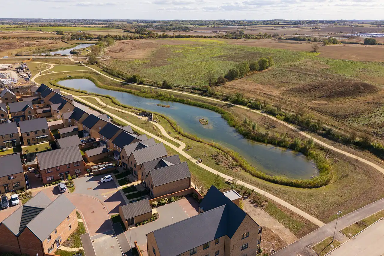 Aerial view of Wintringham Lakes