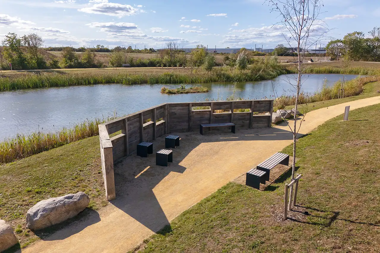 Bird hide at Wintringham Lakes