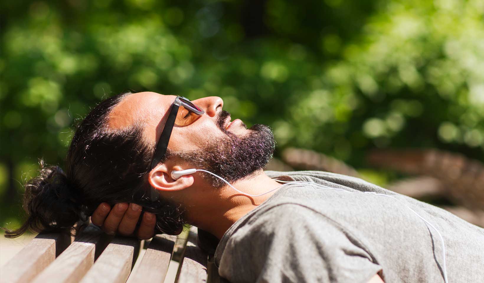 listening to podcasts