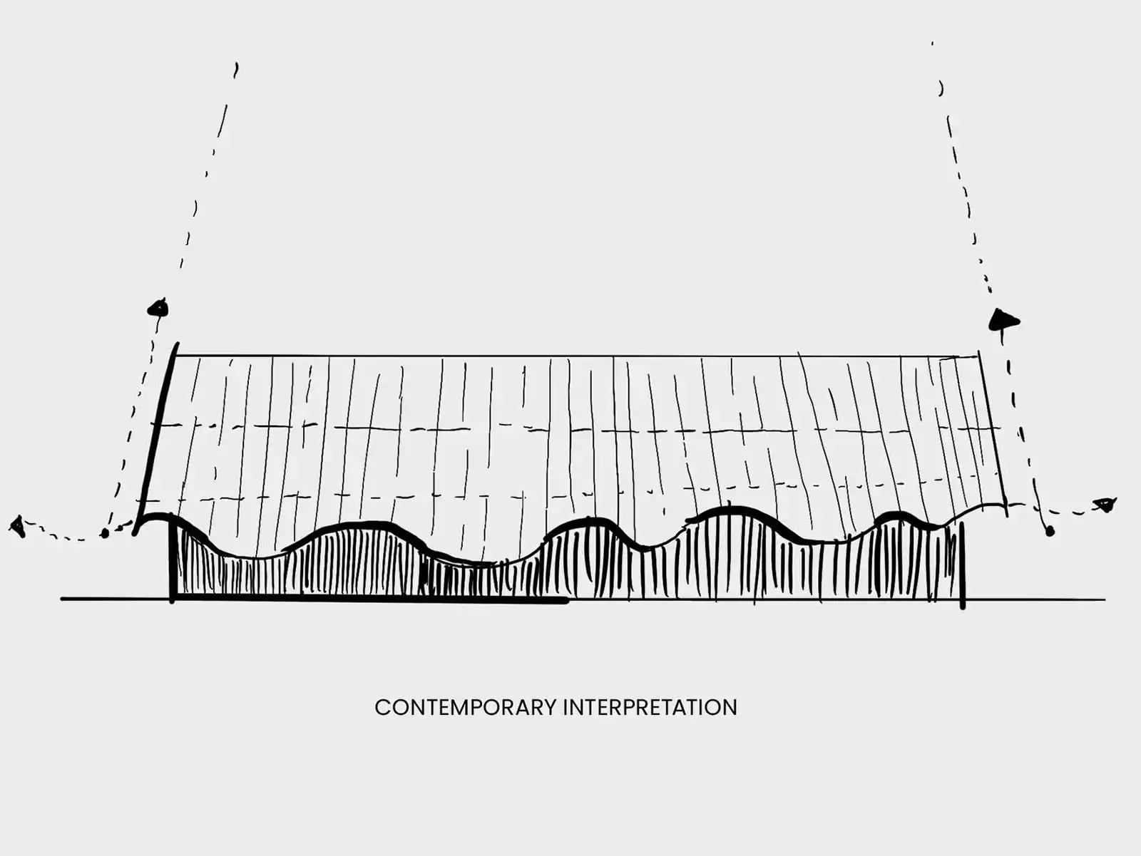 Illustration of contemporary interpretation of iron age roundhouse